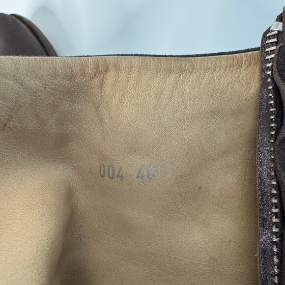 Officine Creative Brown Metallic Copper Leather Zip Ankle Bootie Size 40 Italy - Picture 8 of 9